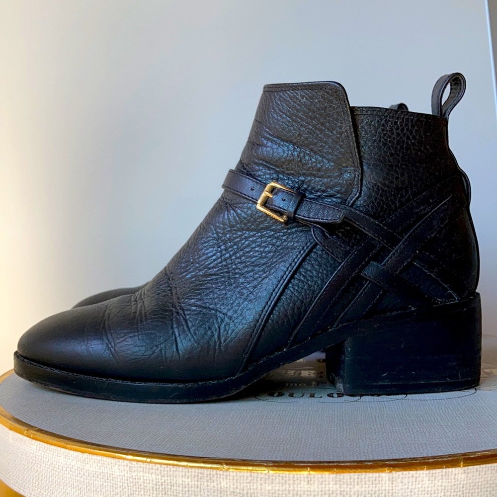 Cole Haan Pearlie Black Leather Ankle Booties